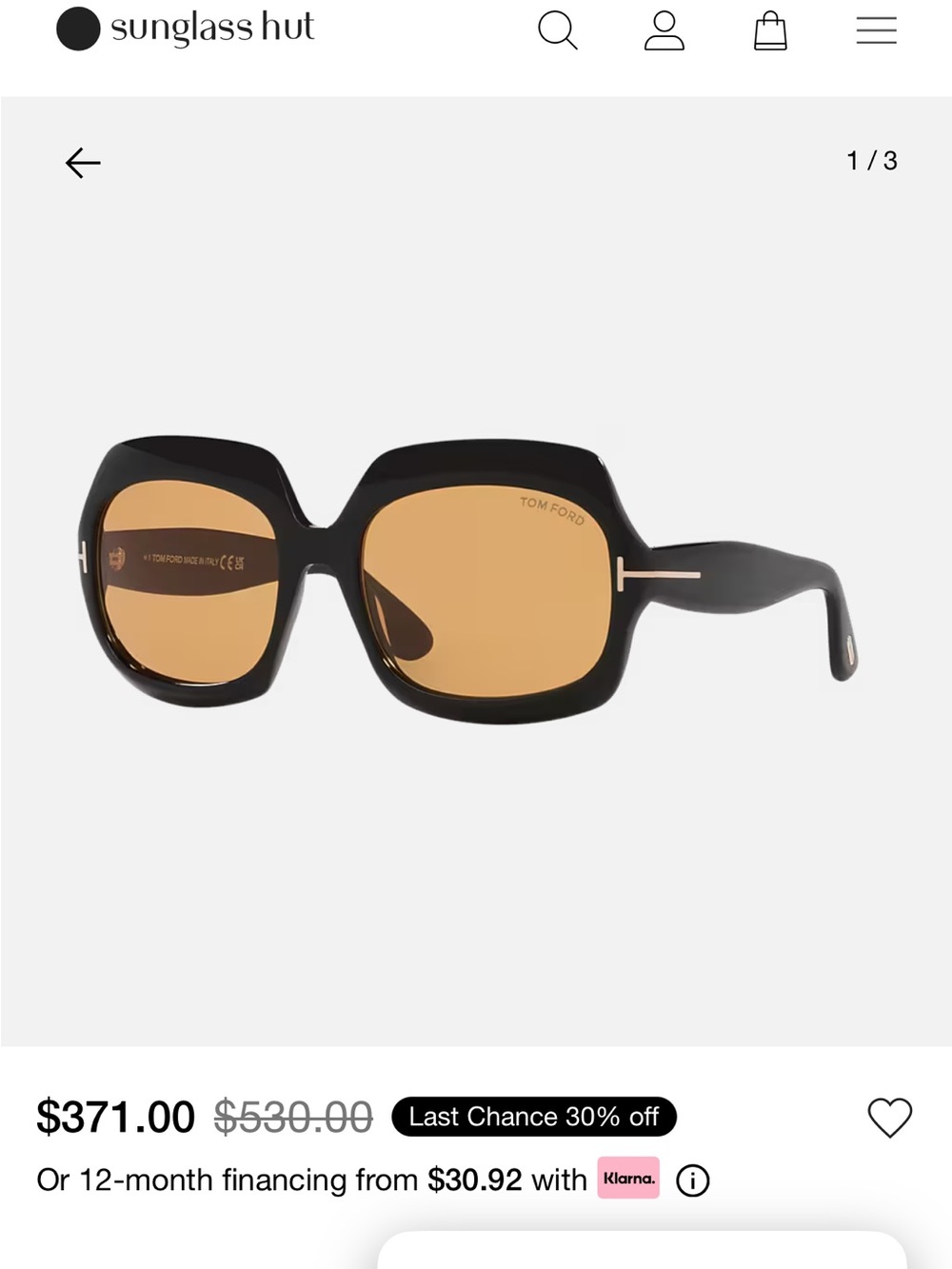 Tom Ford Ren FT1155 Sunglasses with Cloth & Case